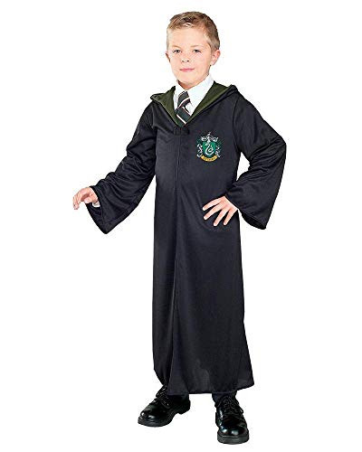 Harry Potter And The Deathly Hallows Costume, Child's Robe With Slytherin Emblem Costume, Medium