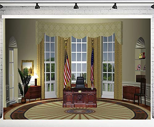 PHMOJEN 10x7ft White House President Oval Office Photography Backdrop Vinyl Photo Background YouTube Facebook Props WQPH664