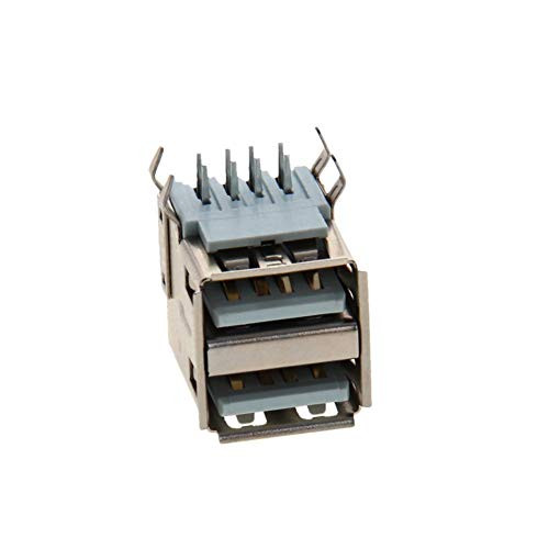 Fielect USB-A PCB Connector Female Jack 8 Pin Double Layer 90 Degree Bend Foot Curled Edge 10Pcs