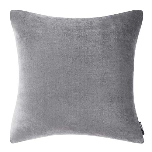 Nautica | Valmont Collection | Ultra Soft & Cozy Microsuede Decorative European Sham, Zipper Closure, Easy Care Machine Washable, 26" x 26", Grey