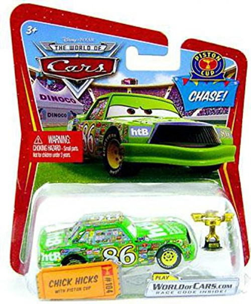 Dubblebla Disney / Pixar Cars Movie 1:55 Die Cast Car Chick Hicks with Piston Cup Trophy Chase Piece!