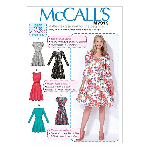 McCall's Patterns M7313 Misses'/Women's Flared Dresses, Size RR (18W-20W-22W-24W)
