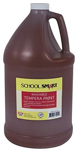 School Smart Washable Tempera Paint, Gallon, Brown
