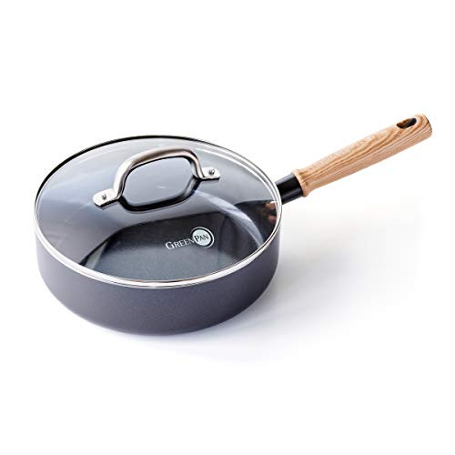 GreenPan Hudson Healthy Ceramic Nonstick, 3 Quart Saute Pan, Black