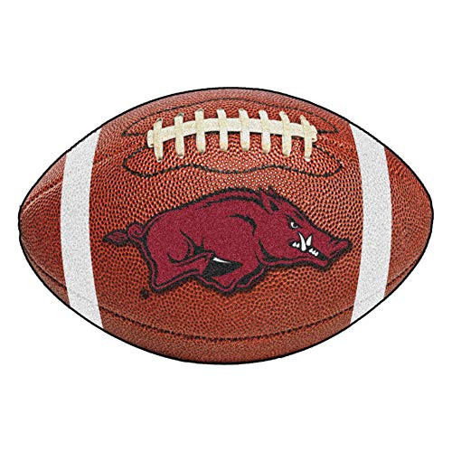 FANMATS NCAA University of Arkansas Razorbacks Nylon Face Football Rug