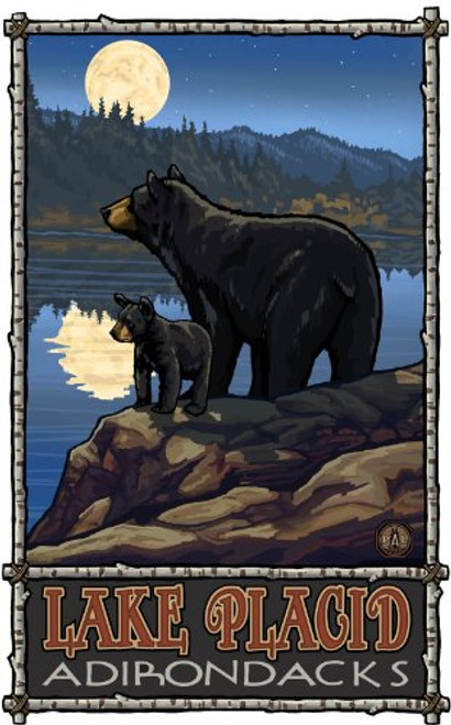 Northwest Art Mall Lake Placid Adirondacks Bear Lake Moon Artwork by Paul A Lanquist, 11-Inch by 17-Inch Northwest Art Mall Lake Placid Adirondacks Bear Lake Moon Artwork by Paul A Lanquist, 11-Inch by 17-Inch