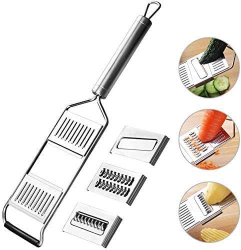 Multi-Purpose Vegetable Slicer, Stainless Steel Shredder Cutter Grater Slicer, Adjustable Kitchen Tool for Onion Vegetable Fruits
