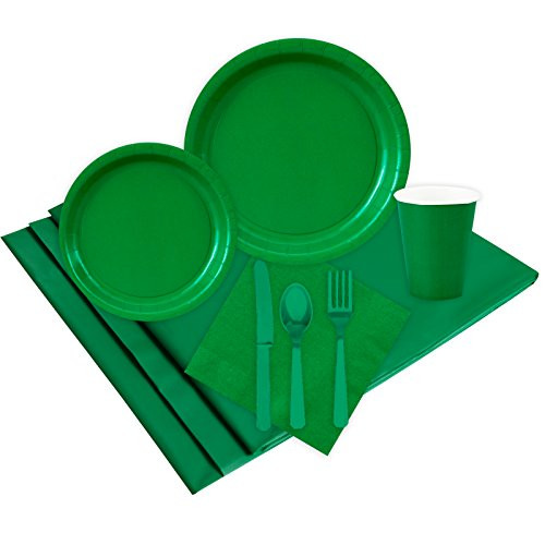BirthdayExpress Solid Green Party Supplies Pack - 24 Guests