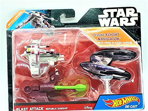 Hot Wheels Star Wars Blast Attack Starship Vehicle (Naboo N-1 Starfighter Battle Damage)