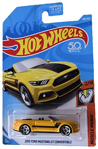 Hot Wheels 2015 Ford Mustang GT Convertible 168/365, Yellow