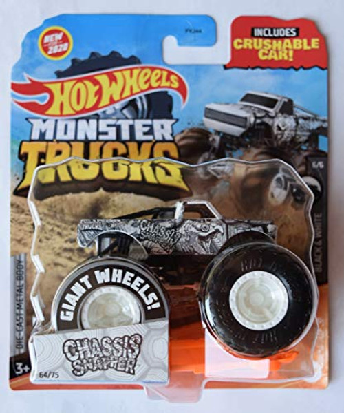 Hot Wheels Monster Trucks 1:64 Scale Chassis Snapper, Crushable Car