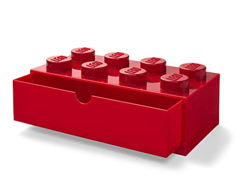 Room Copenhagen, Lego Desk Drawer - Stackable Tabletop Storage - Brick 8, Bright Red (40211730)