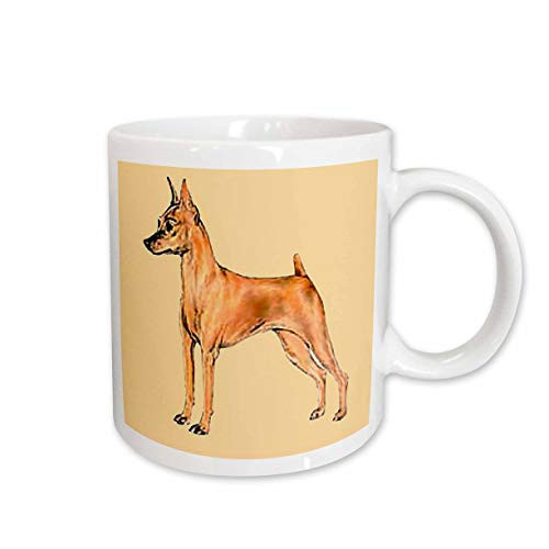 3dRose Red Miniature Pinscher Mug, 11-Ounce