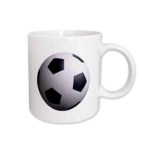 3dRose Soccer Ball Mug, 11-Ounce