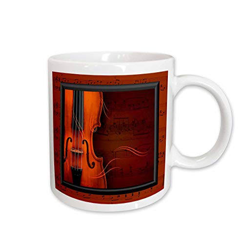 3dRose Violin or Fiddle Mug, 11-Ounce