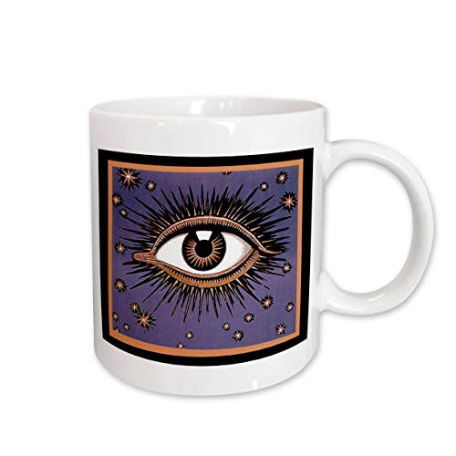 3dRose Eye and Stars Ceramic Mug, 15-Ounce