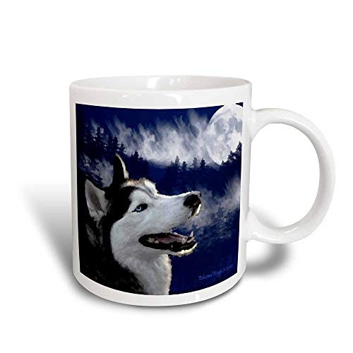 3dRose Blue Eyed Alaskan Husky - Magic Transforming Mug, 11 oz, Multicolored