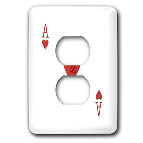 3dRose lsp_76551_6 Ace of Hearts Playing Card Red Heart Suit Gifts For Cards Game Players of Poker Bridge Games 2 Plug Outlet Cover