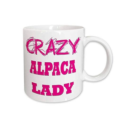3dRose Crazy Alpaca Lady Ceramic Mug, 11 oz
