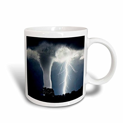 3dRose mug_44853_2"Tornado and Lightning" Ceramic Mug, 15 oz, Multicolor