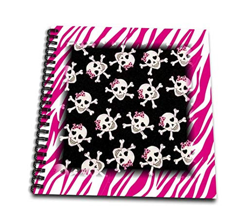 3dRose db_61793_1 Cute Black Skulls with Bows on Pink Zebra-Drawing Book, 8 by 8-Inch 3dRose db_61793_1 Cute Black Skulls with Bows on Pink Zebra-Drawing Book, 8 by 8-Inch
