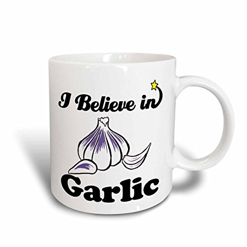 3dRose mug_105172_1 I Believe in Garlic Ceramic Mug, 11-Ounce