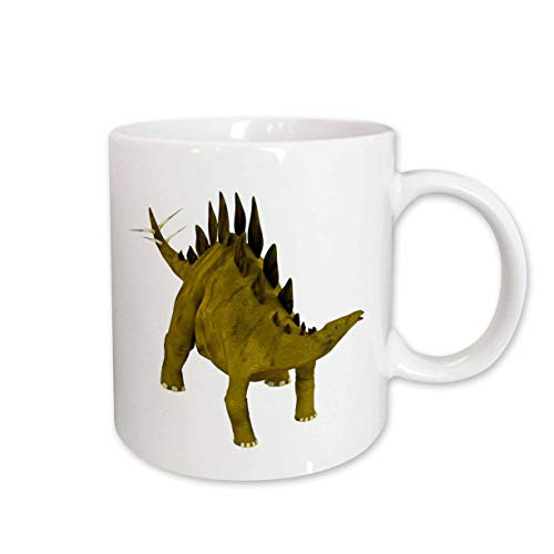 3dRose mug_178772_1 A Stegosaurus Dinosaur in Defense Mode Ceramic Mug, 11-Ounce