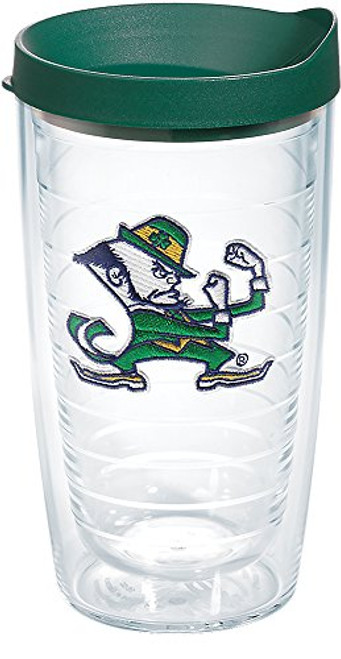 Tervis Notre Dame Fighting Irish Leprechaun Tumbler with Emblem and Hunter Green Lid 16oz, Clear Tervis Notre Dame Fighting Irish Leprechaun Tumbler with Emblem and Hunter Green Lid 16oz, Clear
