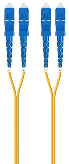 Monoprice Fiber Optic Cable - 20M (Meter) - SC/UPC-SC/UPC, G657A1, Single Mode, Duplex, 2mm, PVC