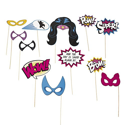 Fun Express Superhero Girl Photo Booth Stick Props by FE