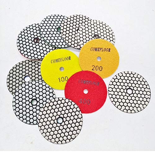 ComeFloor Dry Diamond Polishing Pads 4 Inch Premium Matte Grinding Pads for Concrete Marble Granite 7 PCS Grit 50#-3000# (4") ComeFloor Dry Diamond Polishing Pads 4 Inch Premium Matte Grinding Pads for Concrete Marble Granite 7 PCS Grit 50#-3000# (4")