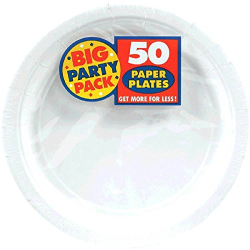 Big Party Pack Paper Luncheon Plates 7-inch, 50/pkg White