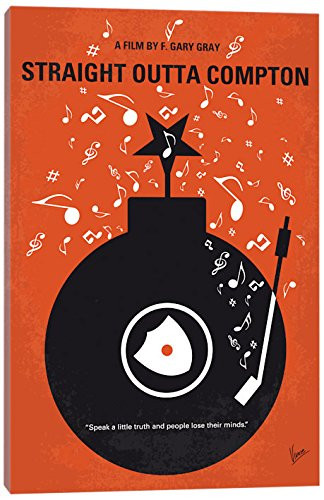 iCanvasART Straight Outta Compton Minimal Movie Poster Canvas Print, 12" x 8"