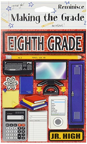 Reminisce Making The Grade 3-Dimensional Eighth Grade Sticker