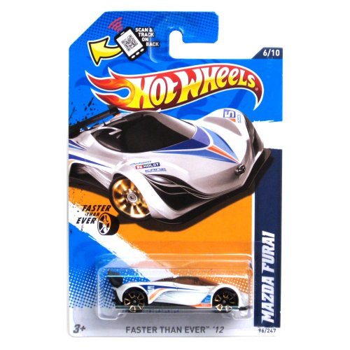 Hot Wheels 2012 096 Collector # 96 / 247 Mazda Furai White FTE Faster Than Ever Wheels on Scan And Track Card