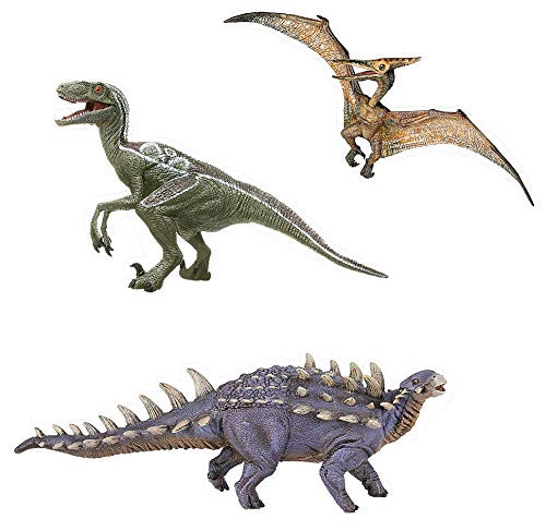 Papo Dinosaur Figurine Bundle - Pteranodon, Polacanthus, Velociraptor Papo Dinosaur Figurine Bundle - Pteranodon, Polacanthus, Velociraptor