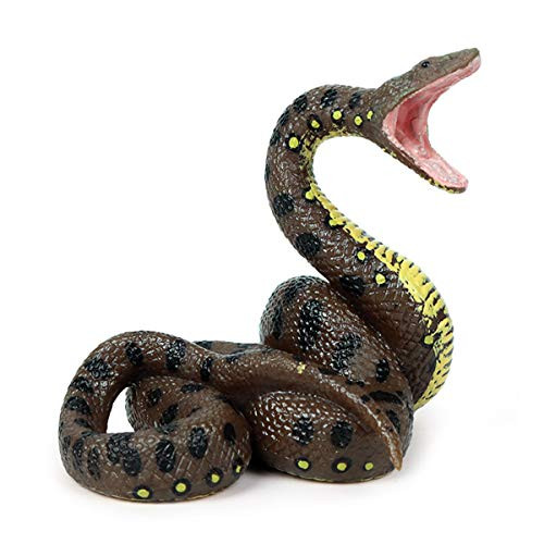 Hosfairy Realistic Open Mouth Snake Toy Scary Big Python Toys for Halloween Party Scary Garden Props