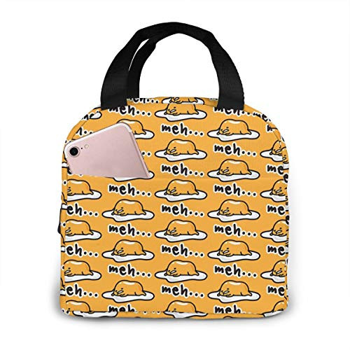 Gudetama Cute Reusable Lunch Bags Leakproof Insulated Cooler Bag Durable Tote Box for Women Men Picnic Work School