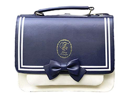 GK-O Japanese JK School Uniform Bookbag Backpack Cosplay Handbag Vintage Shoulder Bag (Blue)