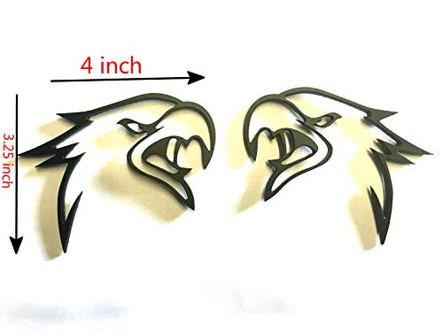 Taroal J-S2MB Pair Black HellHawk Emblems fits Jeep Trackhawk Grand Cherokee Trunk Emblems Badge Fender Black (Matt Black)