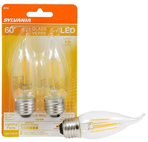 Sylvania Home Lighting 79765 Sylvania Filament LED Bulb Bent Tip/Medium Base Soft White 2 Piece