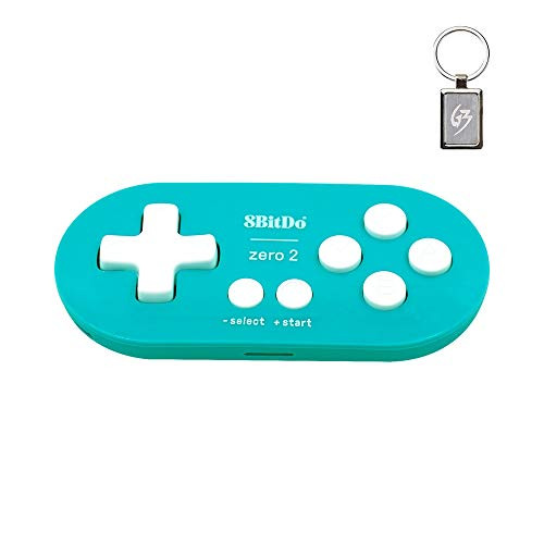 Mcbazel 8bitdo Zero 2 Bluetooth Gamepad Blue Edition Wireless Controller for N-Switch/Windows/Android/macOS/Raspberry Pi with Keychain