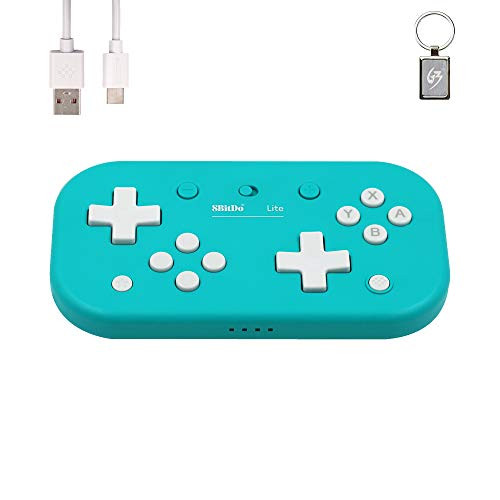 Mcbazel 8bitdo Lite Bluetooth Gamepad Turquoise Edition Wireless Controller for N-Switch/Windows/Raspberry Pi with Keychain