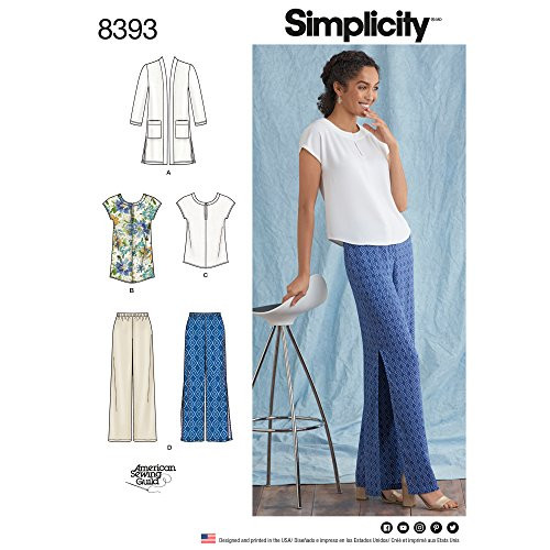 Simplicity Creative Patterns US8393AA Misses' & Plus Size Pants, Tunic or Top & Knit Cardigan Pattern AA (10-12-14-16-18)