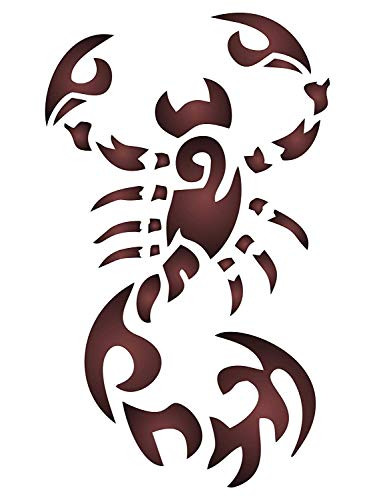 Scorpion Stencil - 3 x 5 inch (S) - Bug Insect Tribal Tattoo Stencils