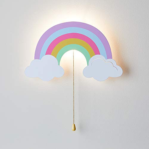 Lights4fun, Inc. Rainbow & Cloud Battery Operated LED Bedroom Wall Night Light
