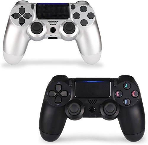 Game Controller for PS4 with 3 Cable,Wireless Controller for Playstation 4 with Dual Vibration Game Joystick (sliver purple)