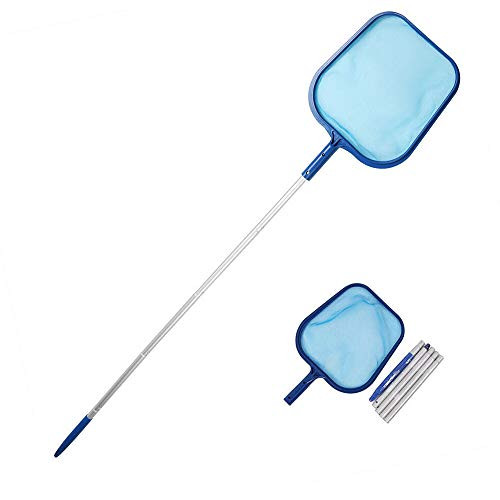 Higohome Swimming Pool Skimmer Net with Pole,Leaf Skimmer Net Mesh Rake Net for Spa Pond Swimming Pool