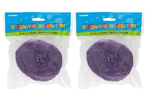Set of 2 Unique 81 ft. Crepe Paper Lavender Party Streamers