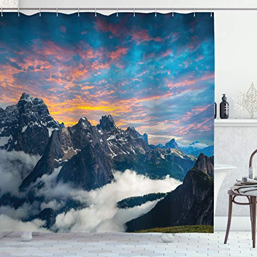 Ambesonne Mermaid Shower Curtain, Computer Graphics of Mermaid Underwater Life Picture Dreamlike Design, Cloth Fabric Bathroom Decor Set with Hooks, 84" Long Extra, Jade Green Teal Ivory